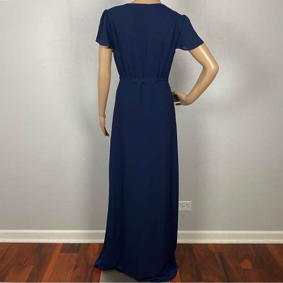 SHOW ME YOUR MUMU NAVY SHORT SLEEVE WRAP MAXI DRESS - Picture 8 of 9